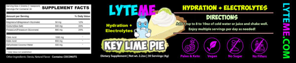 Key Lime LyteMe Hydration label